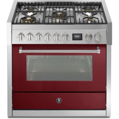 Terasest Genesi 90, pliit, 90 cm, Combisteam, Bordeaux, gaasipliit, GQ9S-4MBR, garantiiga 5 aastat!