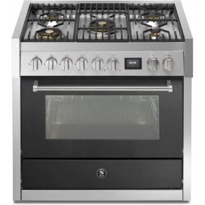 Steel Genesi 90, Range cooker, 90 cm, Combisteam, Anthracite, gas hob, GQ9S-4MAN, with 5 year guarantee!