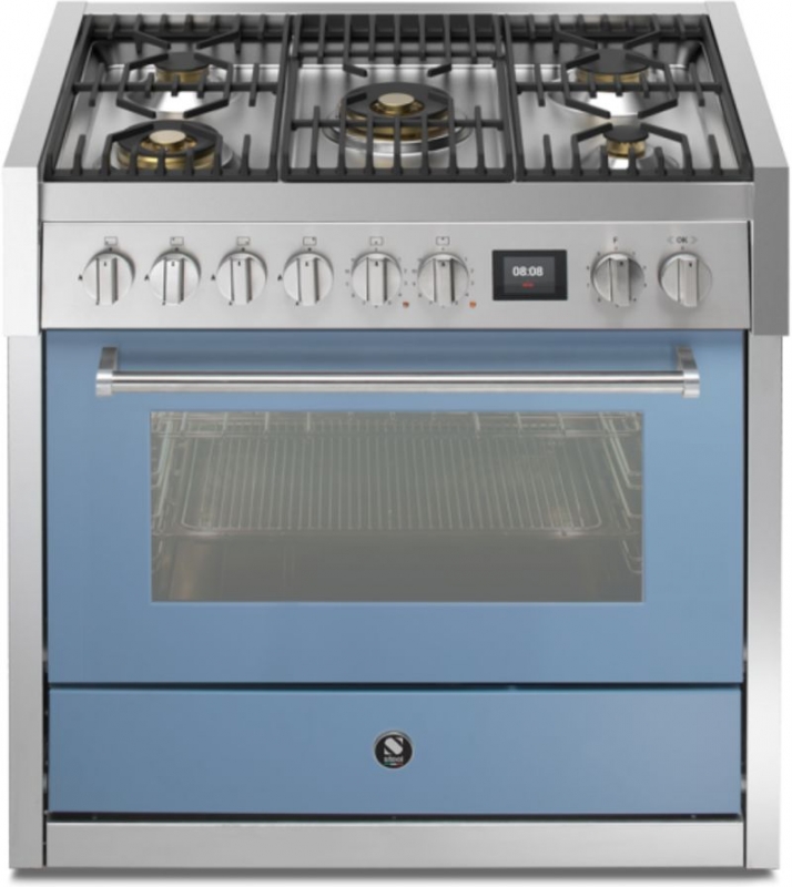 Steel Genesi 90, Range cooker, 90 cm, Combisteam, Celeste, gas hob, GQ9S-4MCE, with 5 year guarantee!