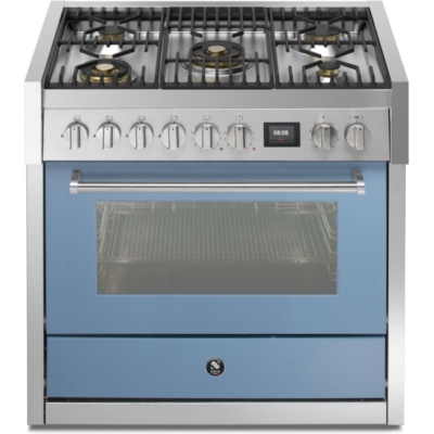 Steel Genesi 90, Range cooker, 90 cm, Combisteam, Celeste, gas hob, GQ9S-4MCE, with 5 year guarantee!