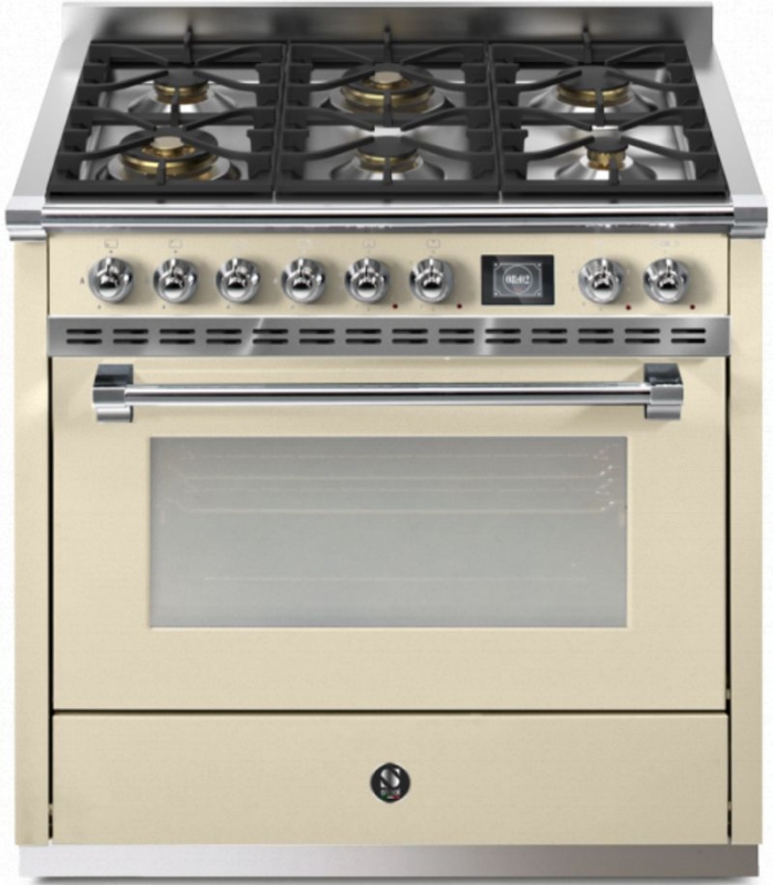 Steel Ascot 90, Range cooker, 90 cm, Combisteam, Crema, gas hob, AQ9S-6WCR, with 5 year guarantee!
