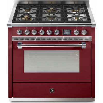 Steel Ascot 90, range cooker, 90 cm, Combisteam, Bordeaux, gas hob, AQ9S-6WBR, with 5 year guarantee!