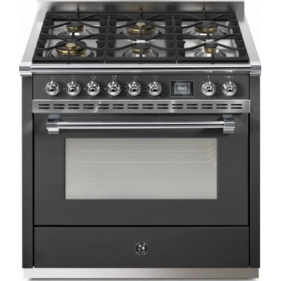 Steel Ascot 90, Range cooker, 90 cm, Combisteam, Anthracite, gas hob, AQ9S-6WAN, with 5 year guarantee!