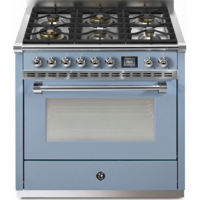 Steel Ascot 90, Range cooker, 90 cm, Combisteam, Celeste, gas hob, AQ9S-6WCE, with 5 year guarantee!