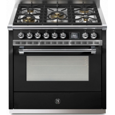 Steel Ascot 90, range cooker, 90 cm, Combisteam, Nero, gas hob, AQ9S-4MBA, with 5 year guarantee!