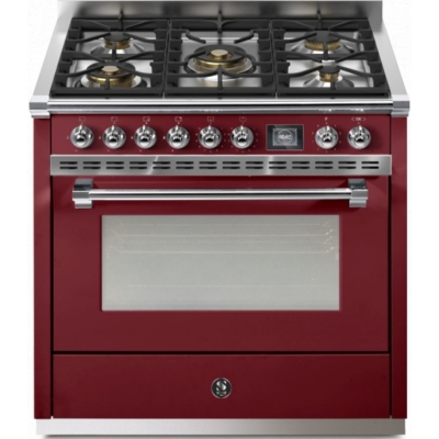 Steel Ascot 90, Range cooker, 90 cm, Combisteam, Bordeaux, gas hob, AQ9S-4MBR, with 5 year guarantee!