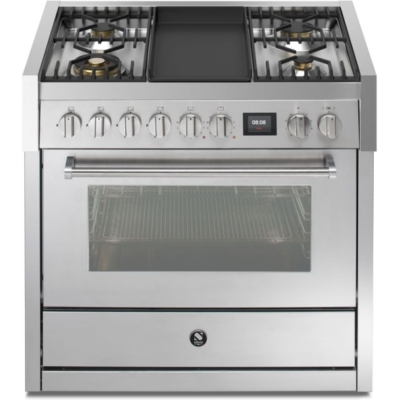 Steel Genesi 90, Range cooker, 90 cm, Combisteam, Stainless Steel, gas hob, GQ9S-4TSS, with 5 year guarantee!
