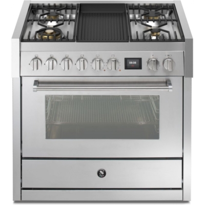 Steel Genesi 90, Range cooker, 90 cm, Combisteam, Stainless Steel, gas hob, GQ9S-4BSS, with 5 year guarantee!