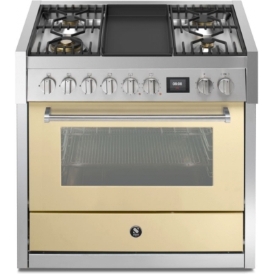 Steel Genesi 90, Range cooker, 90 cm, Combisteam, Crema, gas hob, GQ9S-4TCR, with 5 year guarantee!