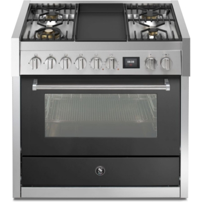 Steel Genesi 90, Range cooker, 90 cm, Combisteam, Anthracite, gas hob, GQ9S-4TAN, with 5 year guarantee!