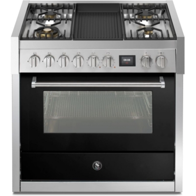 Terasest Genesi 90, pliit, 90 cm, Combisteam, Nero, gaasipliit, GQ9S-4BBA, garantiiga 5 aastat!