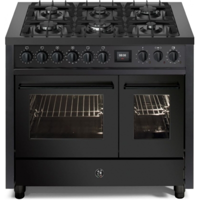 Terasest Enfasi 100 All Black, pliit, 100 cm, multifunktsionaalne ahi, Nero Fumo, gaasipliit, EQ10FF-6NF, garantiiga 5 aastat!