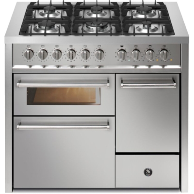 Terasest Enfasi 100/3, pliit, 100 cm, multifunktsionaalne ahi, roostevaba, gaasipliit, EQ10FFF-6SS, garantiiga 5 aastat!