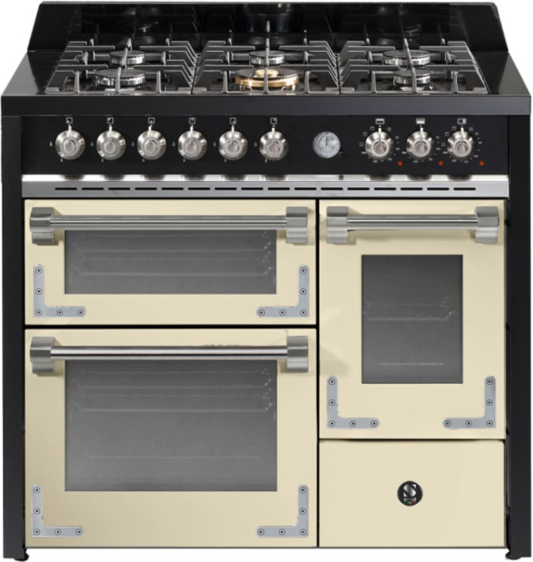 Сталь Оксфорд 100/3, плита, 100 см, многофункциональная духовка, крема, газовая плита, X10FFF-6CR, с гарантией 5 лет!