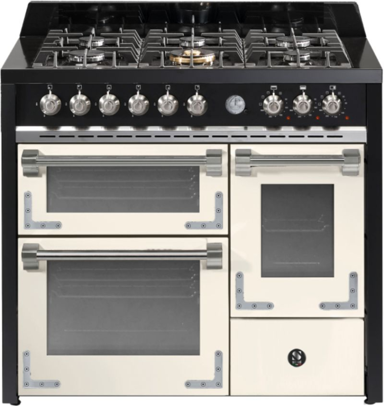 Сталь Оксфорд 100/3, плита, 100 см, духовка многофункциональная, Nuvola, газовая варочная панель, X10FFF-6NA, с гарантией 5 лет!