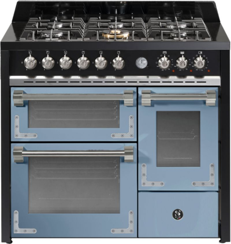 Сталь Оксфорд 100/3, плита, 100 см, духовка многофункциональная, Celeste, газовая варочная панель, X10FFF-6CE, с гарантией 5 лет!