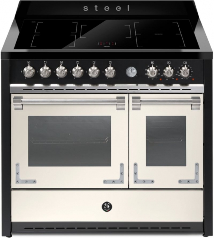 Steel Oxford 100, range cooker, 100 cm, multifunctional oven, Nuvola, induction hob, X10FF-5FINA, with 5 year guarantee!