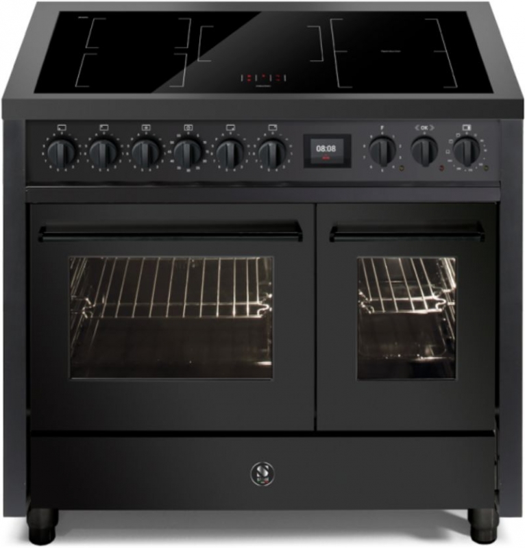 Steel Enfasi 100 All Black, range cooker, 100 cm, multifunctional oven, Nero Fumo, induction hob, EQ10FF-5FIWNF, with 5 year guarantee!