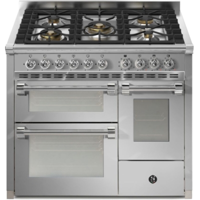 Steel Ascot 100/3, Range cooker, 100 cm, Combisteam, Stainless Steel, gas hob, AQ10SFF-4MSS, with 5 year guarantee!