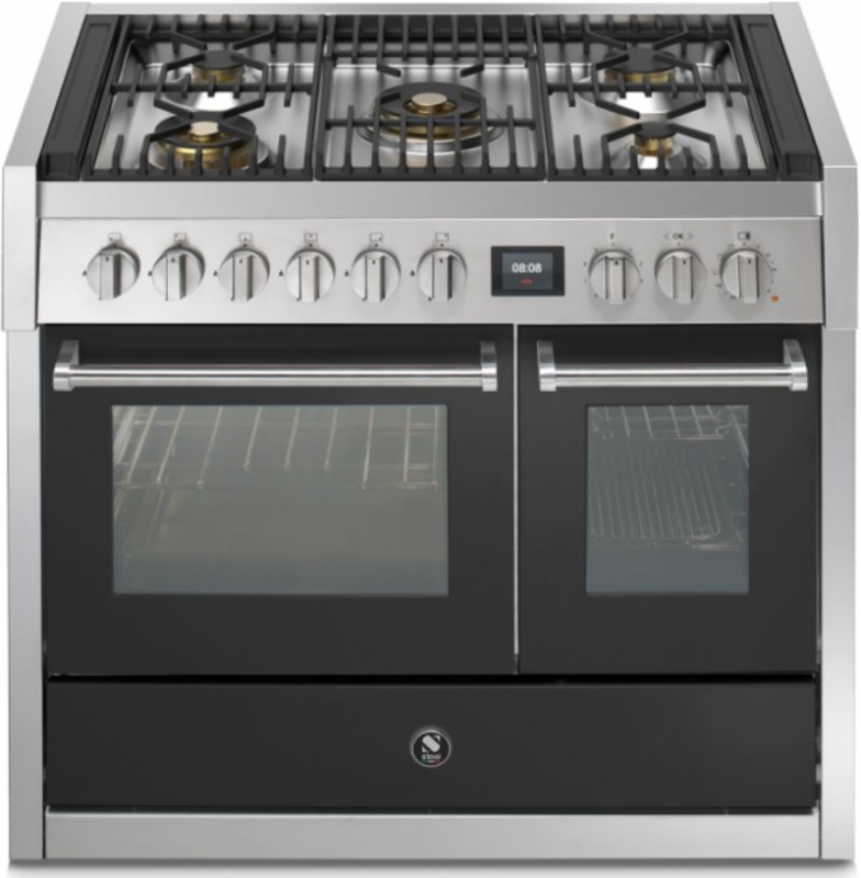 Steel Genesi 100, Range cooker, 100 cm, Combisteam, Anthracite, gas hob, GQ10SF-4MAN, with 5 year guarantee!