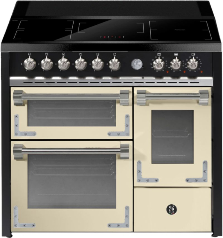 Сталь Оксфорд 100/3, плита, 100 см, многофункциональная духовка, крема, индукционная плита, X10FFF-5FIWCR, с гарантией 5 лет!