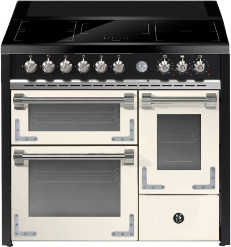 Сталь Оксфорд 100/3, плита, 100 см, многофункциональный духовой шкаф Nuvola, индукционная плита, X10FFF-5FIWNA, с гарантией 5 лет!