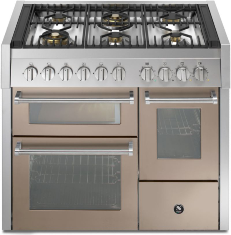 Сталь Genesi 100/3, плита, 100 см, Combisteam, Sabbia, газовая плита, GQ10SFF-6WSA, с гарантией 5 лет!