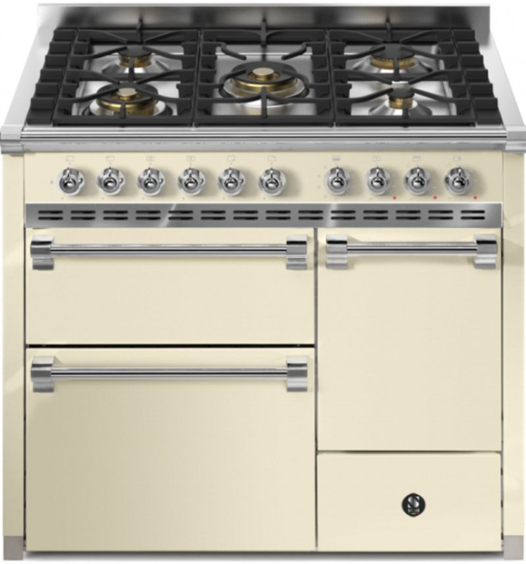 Стальная Ascot 100/3 Solid Door, Плита, 100 см, Combisteam, Crema, газовая варочная панель, AQ10SFF-D-4MCR, с гарантией 5 лет!