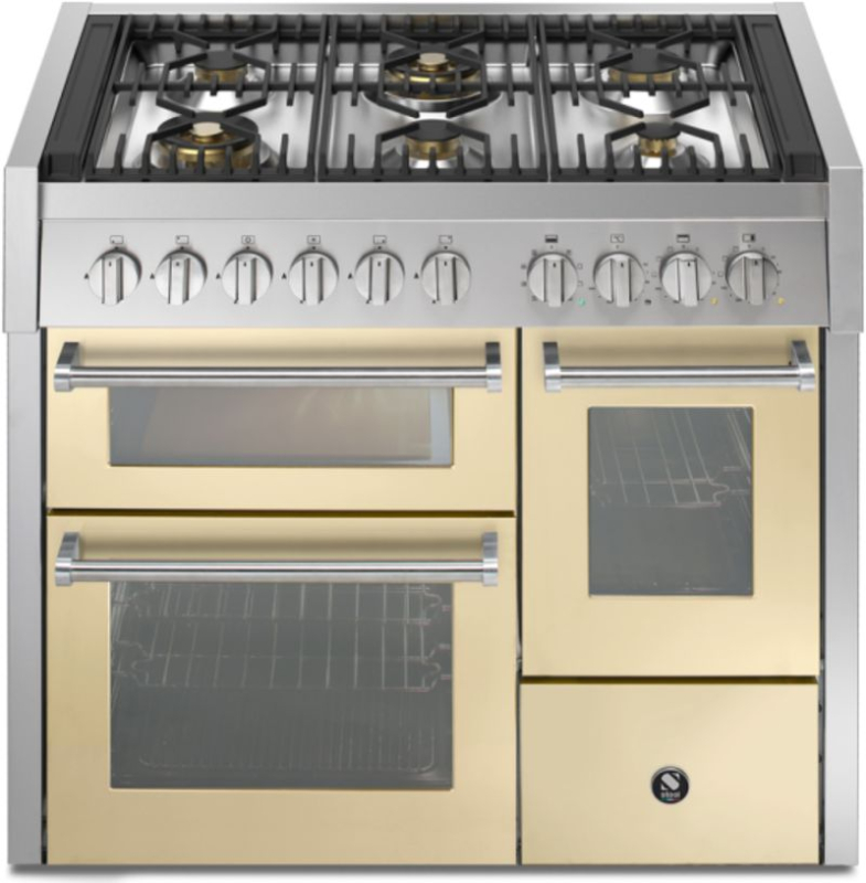 Сталь Genesi 100/3, плита, 100 см, Combisteam, Crema, газовая плита, GQ10SFF-6WCR, с гарантией 5 лет!