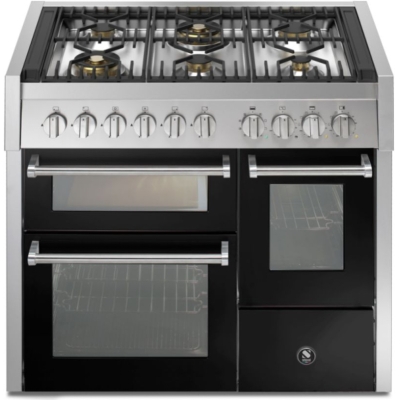 Terasest Genesi 100/3, pliit, 100 cm, Combisteam, Nero, gaasipliit, GQ10SFF-6WBA, garantiiga 5 aastat!