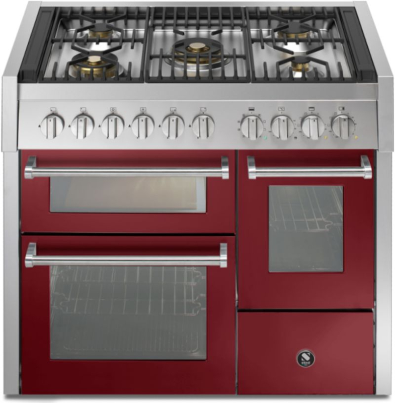 Teras Genesi 100/3, pliit, 100 cm, Combisteam, Bordeaux, gaasipliit, GQ10SFF-4MBR, garantiiga 5 aastat!