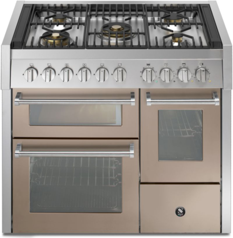 Сталь Genesi 100/3, плита, 100 см, Combisteam, Sabbia, газовая плита, GQ10SFF-4MSA, с гарантией 5 лет!