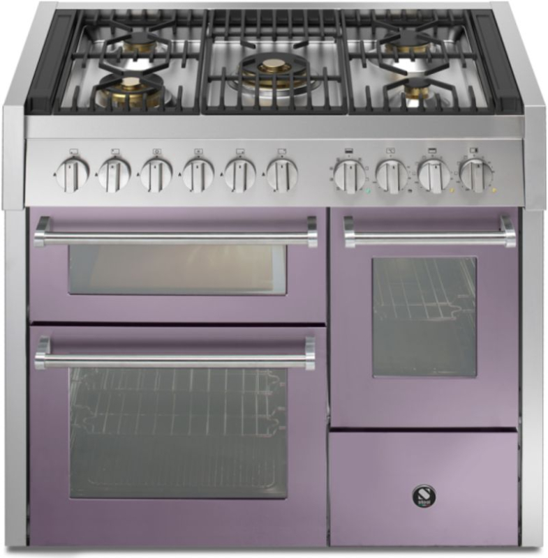 Steel Genesi 100/3, range cooker, 100 cm, Combisteam, Ametista, gas hob, GQ10SFF-4MAA, with 5 year guarantee!