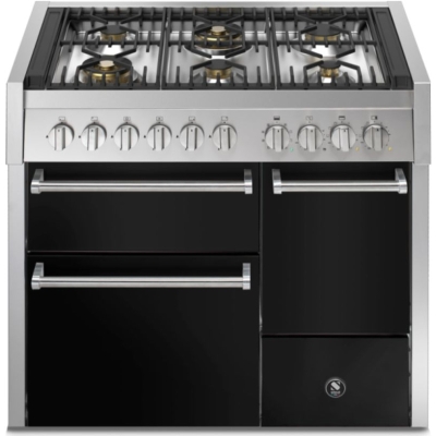 Terasest Genesi 100/3 Solid Door, Vahepliit, 100 cm, Combisteam, Nero, gaasipliit, GQ10SFF-D-6WBA, 5-aastase garantiiga!