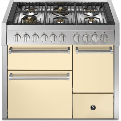 Steel Genesi 100/3 Solid Door, Vahepliit, 100 cm, Combisteam, Crema, gaasipliit, GQ10SFF-D-6WCR, 5-aastase garantiiga!