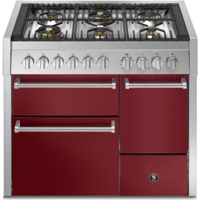 Teras Genesi 100/3 Solid Door, Vahepliit, 100 cm, Combisteam, Bordeaux, gaasipliit, GQ10SFF-D-6WBR, 5-aastase garantiiga!