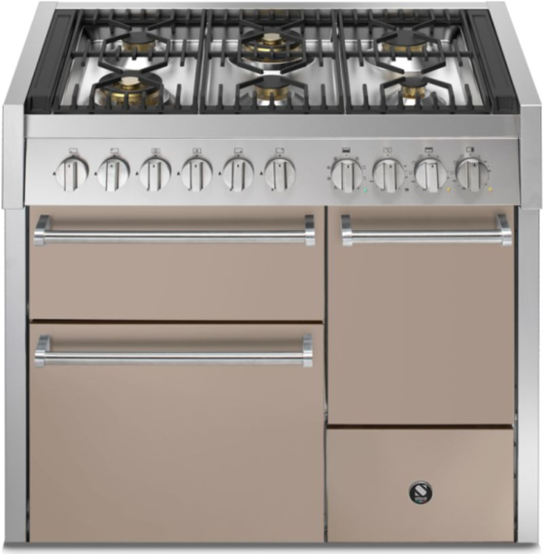 Steel Genesi 100/3 Solid Door, Плита, 100 см, Combisteam, Sabbia, газовая плита, GQ10SFF-D-6WSA, с гарантией 5 лет!