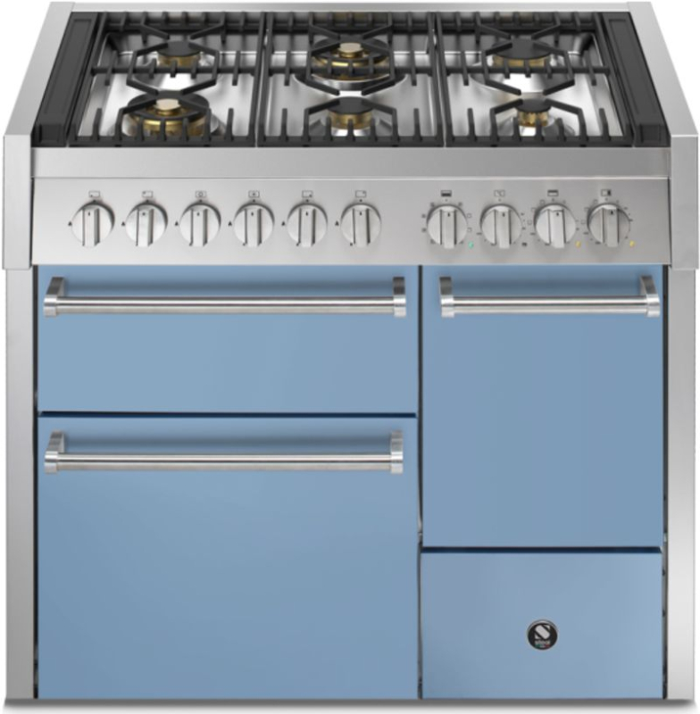 Teras Genesi 100/3 Solid Door, Vahepliit, 100 cm, Combisteam, Celeste, gaasipliit, GQ10SFF-D-6WCE, garantiiga 5 aastat!