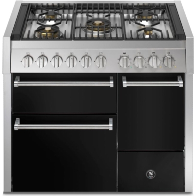 Terasest Genesi 100/3 Solid Door, Vahepliit, 100 cm, Combisteam, Nero, gaasipliit, GQ10SFF-D-4MBA, 5-aastase garantiiga!