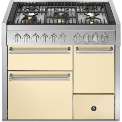 Teras Genesi 100/3 Solid Door, Vahepliit, 100 cm, Combisteam, Crema, gaasipliit, GQ10SFF-D-4MCR, 5-aastase garantiiga!