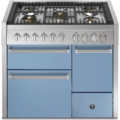 Teras Genesi 100/3 Solid Door, Vahepliit, 100 cm, Combisteam, Celeste, gaasipliit, GQ10SFF-D-4MCE, garantiiga 5 aastat!