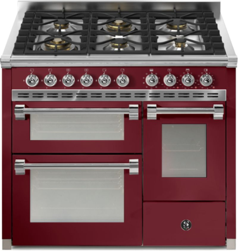 Сталь Ascot 100/3, плита, 100 см, Combisteam, Бордо, газовая варочная панель, AQ10SFF-6WBR, с гарантией 5 лет!