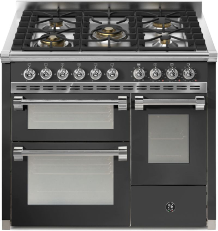 Steel Ascot 100/3, Range cooker, 100 cm, Combisteam, Antracite, gas hob, AQ10SFF-4MAN, with 5 year guarantee!
