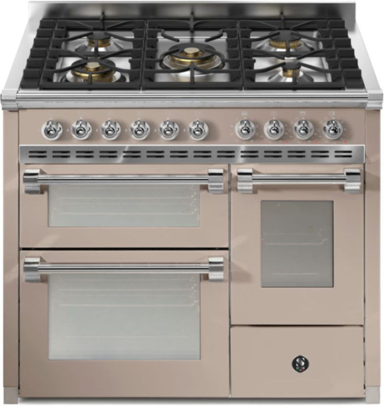 Steel Ascot 100/3, range cooker, 100 cm, Combisteam, Sabbia, gas hob, AQ10SFF-4MSA, with 5 year guarantee!