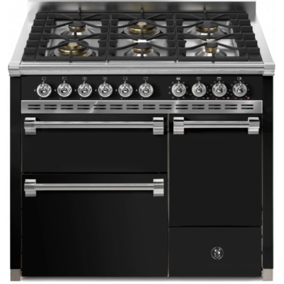 Terasest Ascot 100/3 Solid Door, Vahepliit, 100 cm, Combisteam, Nero, gaasipliit, AQ10SFF-D-6WBA, garantiiga 5 aastat!