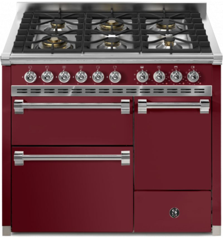 Terasest Ascot 100/3 Solid Door, Vahepliit, 100 cm, Combisteam, Bordeaux, gaasipliit, AQ10SFF-D-6WBR, garantiiga 5 aastat!