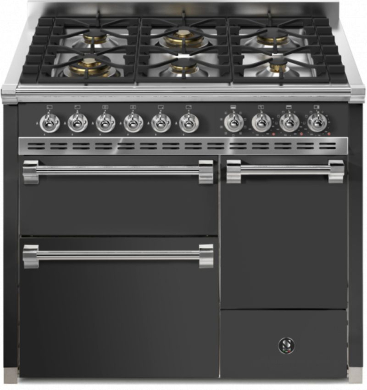 Стальная Ascot 100/3 Solid Door, Плита, 100 см, Combisteam, Антрацит, газовая варочная панель, AQ10SFF-D-6WAN, с гарантией 5 лет!