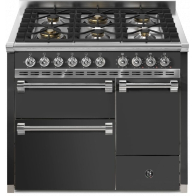 Terasest Ascot 100/3 Solid Door, Vahepliit, 100 cm, Combisteam, Antracite, gaasipliit, AQ10SFF-D-6WAN, garantiiga 5 aastat!