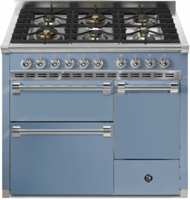 Стальная Ascot 100/3 Solid Door, Плита, 100 см, Combisteam, Celeste, газовая варочная панель, AQ10SFF-D-6WCE, с гарантией 5 лет!