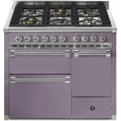 Steel Ascot 100/3 Solid Door, Range cooker, 100 cm, Combisteam, Ametista, gas hob, AQ10SFF-D-6WAA, with 5 year guarantee!
